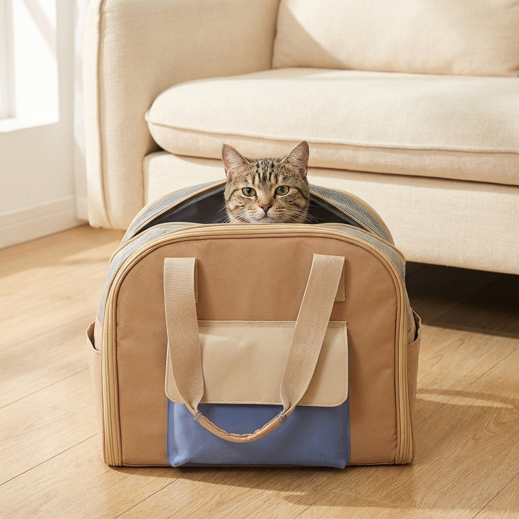 Foldable Pet Carrier Bag with Expandable Tent | Nylon | Up to 4 kg
