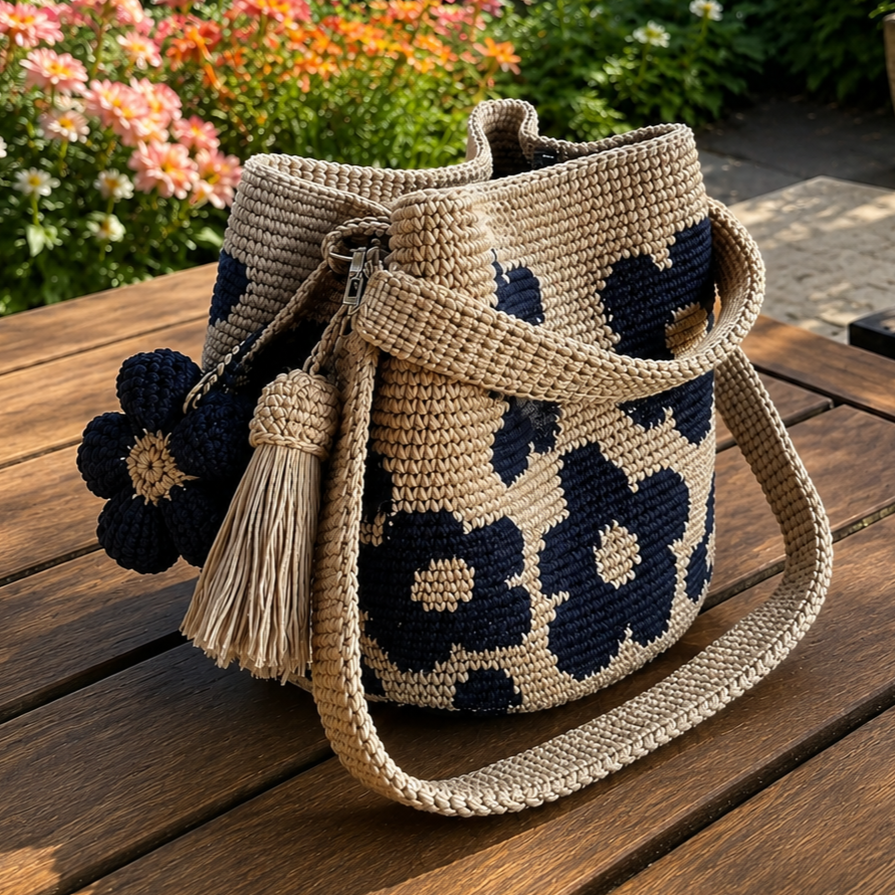 Handmade Crochet Flower Bag