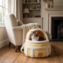 Plush Cat Carrier Bag with Dome Opening | Fleece Lining | M / L