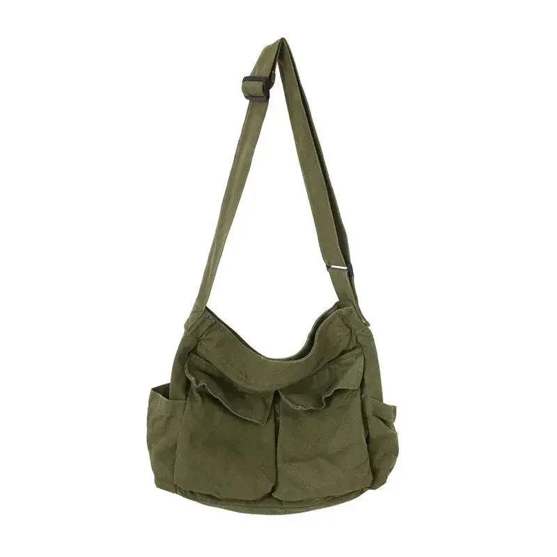 [IMPORT PENDING] Women's School Messenger Bags For Women Shoulder Ladies Designer Handbag Solid Large Capacity Casual Canvas Shoulder Female Bags