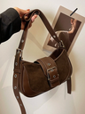 Buckle Accent Shoulder Bag