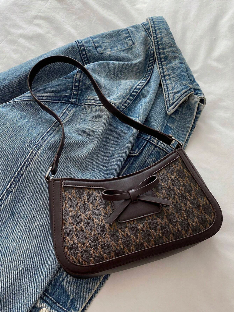 Patterned Bag with Bow