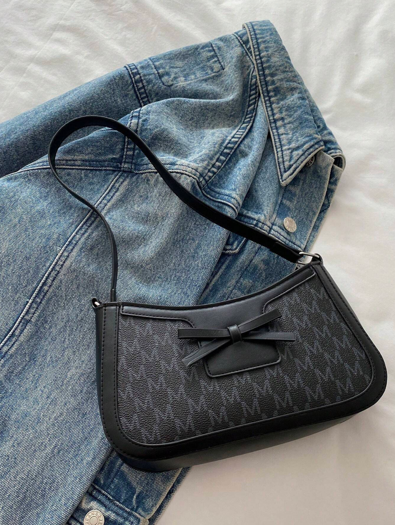 Patterned Bag with Bow