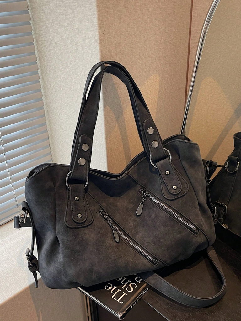 Bag with Decorative Zippers