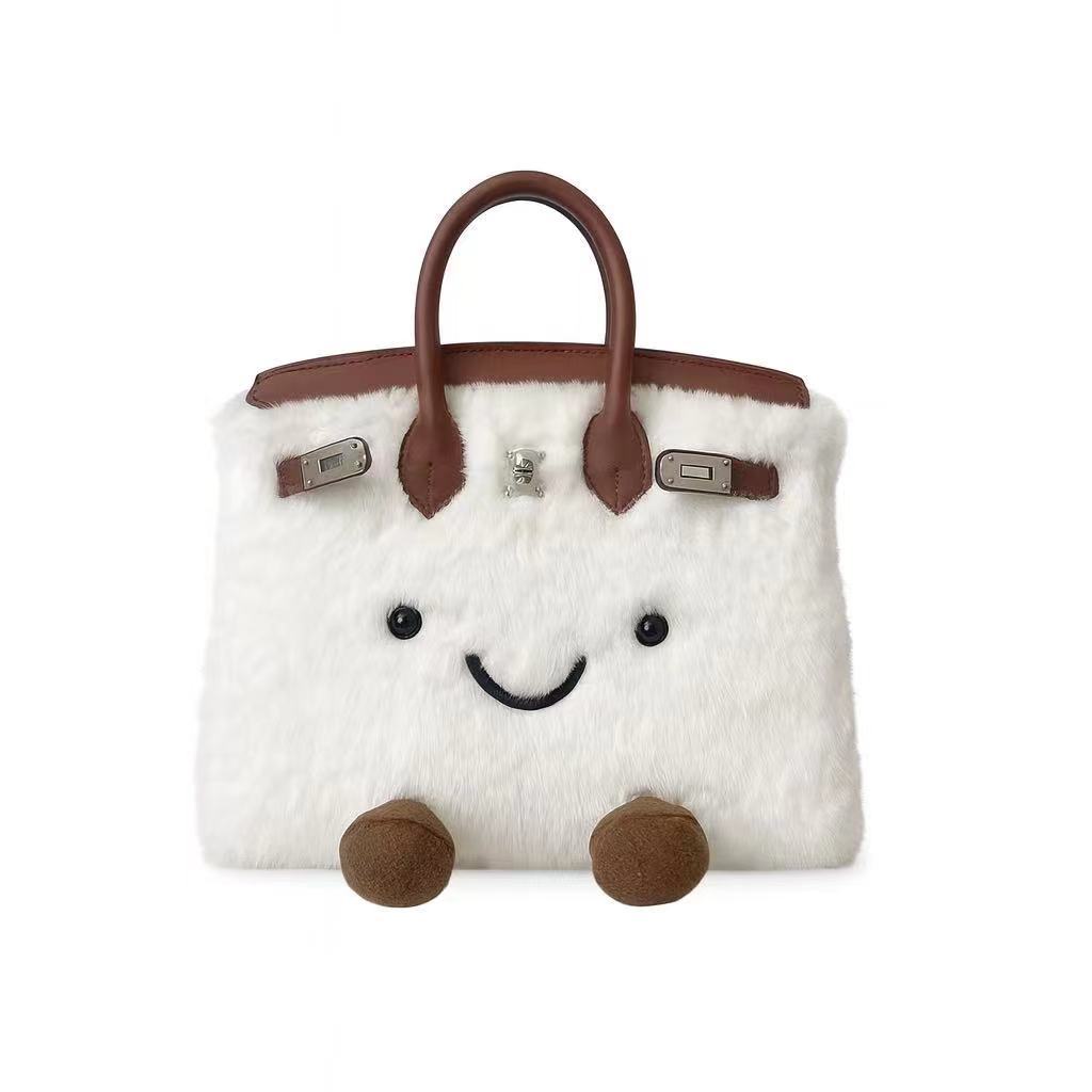 Original niche design jllycatlm style doll bag knock cute plush platinum bag bk elf handbag