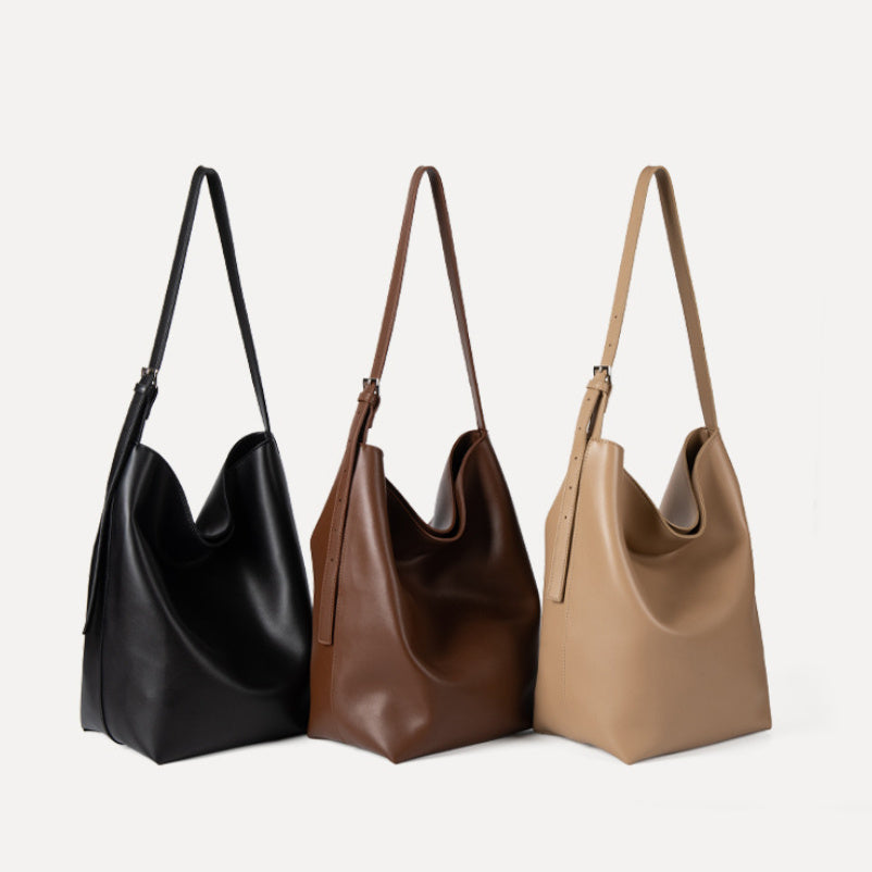 Price 7.63 USD, Weight 525g Large-capacity Bucket Solid Color Hand-carrying Shoulder Bag