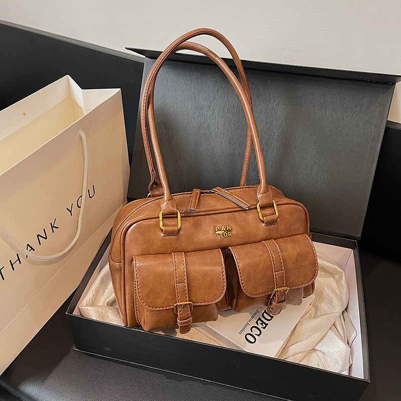 Price 5.01 USD, Weight 380g Maillard Brown Vintage Boston Shoulder Bag