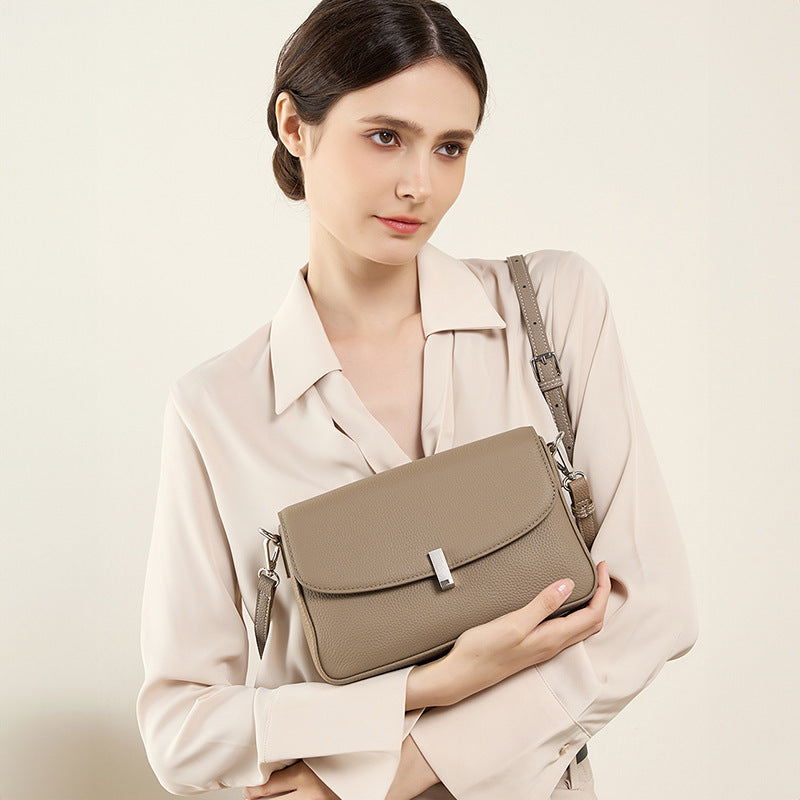 Price 17.91 USD, Weight 540g Large Capacity Genuine Leather Crossbody Bag For Women 2024 Graceful And Fashionable Genuine Cowhide