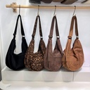 Price 8.62 USD, Weight 384g Deerskin Velvet Large Capacity Crossbody Retro Shoulder Bag For Women
