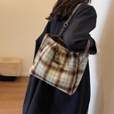Price 5.47 USD, Weight 500g Fashion Personality Plaid Tote Bag For Women