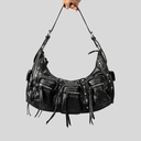 Price 14.76 USD, Weight 649g One Shoulder Punk Tassel Large Capacity Motorcycle Bag Women