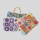 Price 12.94 USD, Weight 520g Fashion Cool Contrast Color Straw Bag Women
