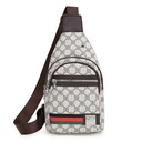 price 2.55usd weight 200g New Contrast Color PU Soft Leather Casual Chest Bag Men And Women Crossbody Tide Travel Fashion Small Backpack