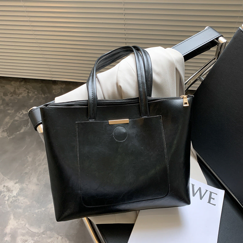 price 2.44usd weight 580g Bag Fashion Retro Simple Large Capacity Tote Bag Versatile Ins Super Fire Shoulder Bag Women''S Bag
