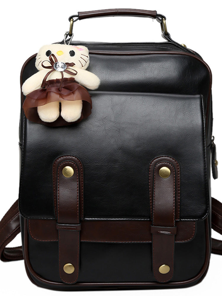 price 6.84usd weight 770g Women''s Bag Retro British Backpack  Student Schoolbag Pu Campus