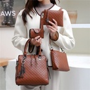 Price 6.97 USD - Weight 740g Retro Bag Set Solid Color Shoulder Crossbody Handbag