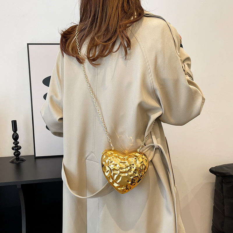 Price 4.39 USD - Weight 240g Shiny Heart-shaped Meteorite Acrylic Shoulder Messenger Bag