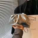 Price 6.24 USD-Weight 370g Advanced Texture Silver Dumpling Bag Fashion Shoulder Bag