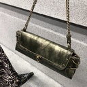 Price 5.31USD - Weight 270g Design One-shoulder Lock Bronze Gold Crossbody Bag