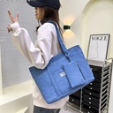 Price 2.71usd weight 250g Large-capacity Corduroy Shoulder Bag With Small Woman Purses Composite Bag Solid Color Handbags For Women Winter And Spring