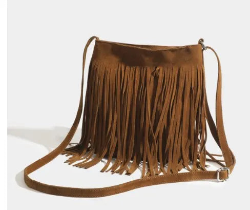 Elegante Fransen-Umhängetasche im Boho-Stil – Retro-Chic für Alltag und Freizeit