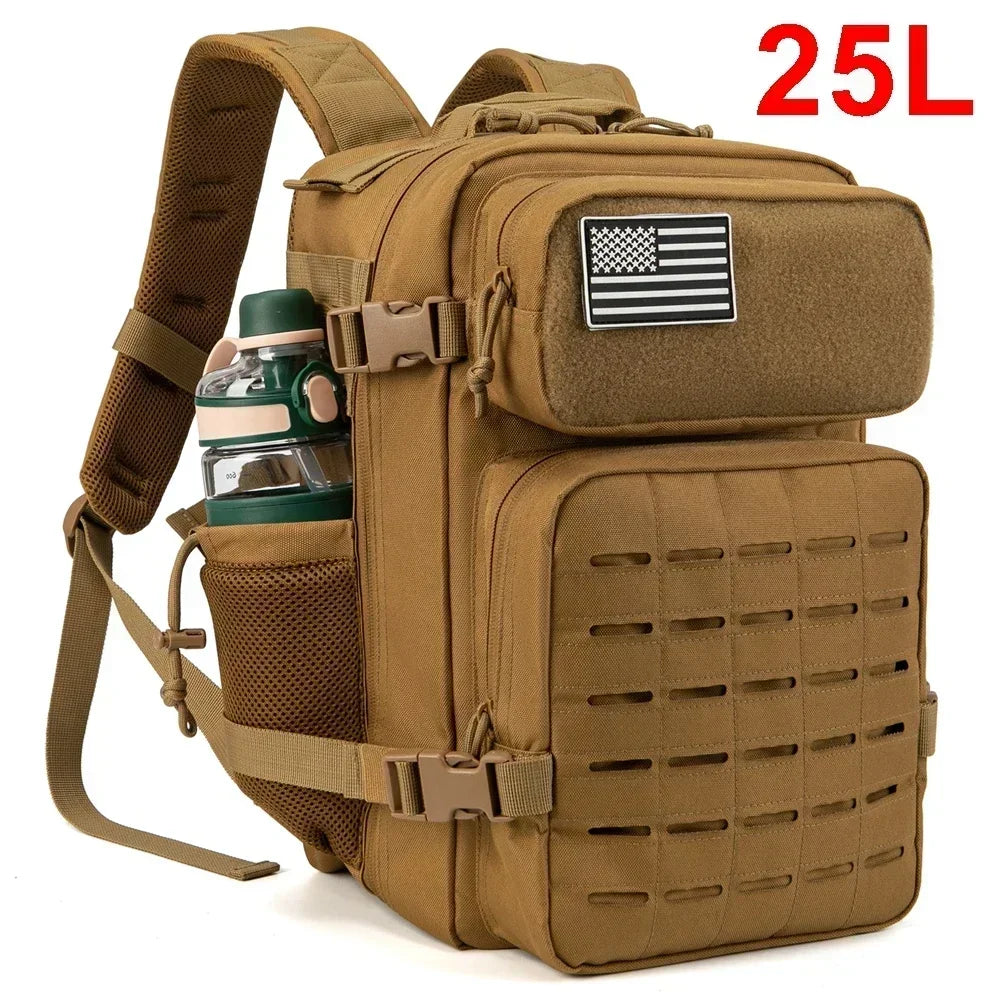 25/45L Women/men Tactical Backpack School Bag Gym Rucksack Treeking with Dual Cup Holder camping equipment back pack