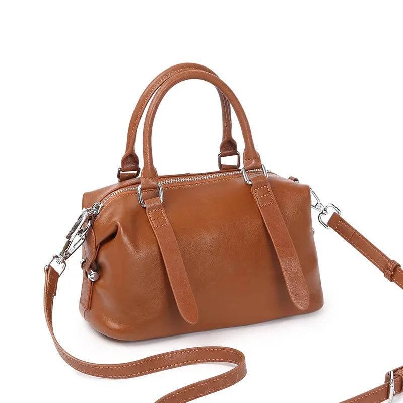 Vintage messenger bag cowhide Brown leather bag Soft Leather Large Capacity minimalist Crossbody bag women female luxury bag