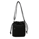 Korean pleated drawstring bag with nylon shoulder bag opening