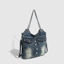 price 7.96 weight 620g Large Capacity Fashion Jean Bag Retro Underarm Shoulder Bag