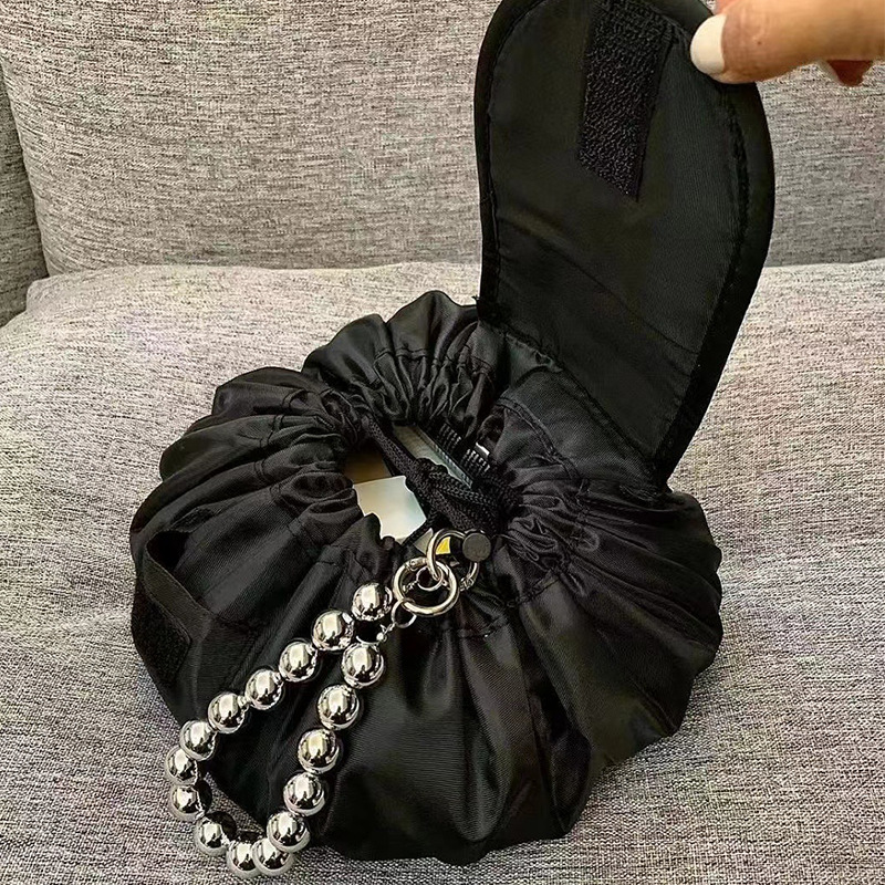 Lazy drawstring makeup bag