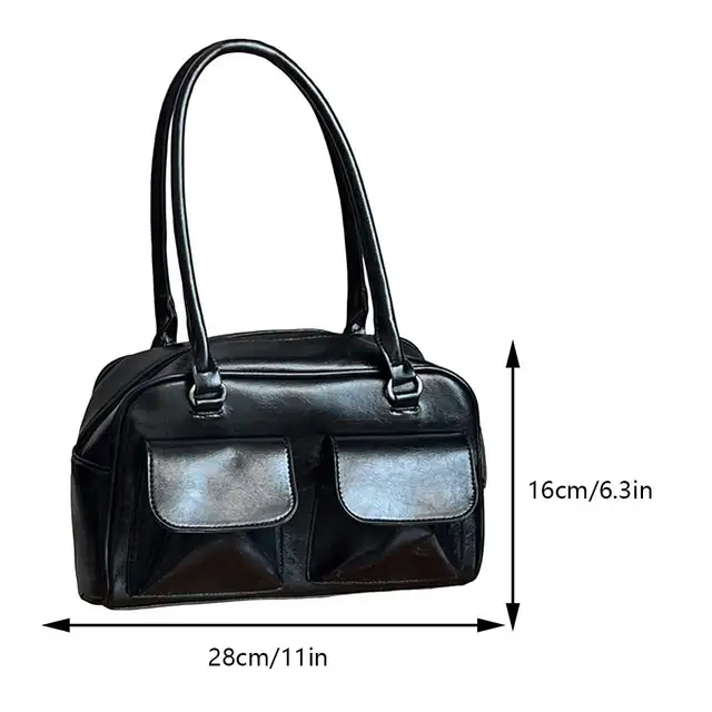 Retro Damen Schulranzen Hobo Tasche Pu Leder Einkaufstasche Mode solide Designer Achsel Tasche lässig Doppelt asche Hand Achsel Tasche