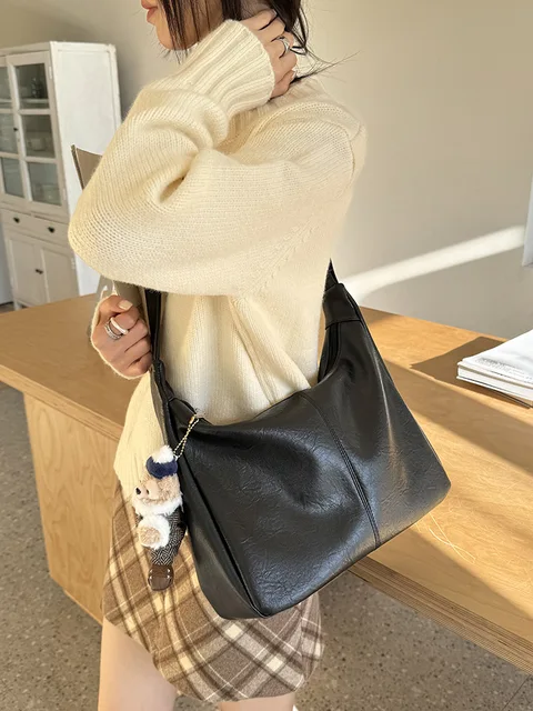Damen tasche neue Herbst und Winter vielseitig ins Retro Einkaufstasche adrette lässige große kapazitive Schulter Umhängetasche
