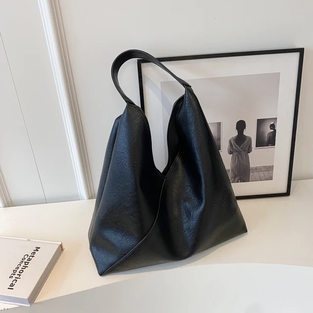 Leftside Fashion Design Leder Umhängetasche für Frauen neigen weibliche einfache große Achsel Hobo Tasche Handtaschen und Geldbörsen