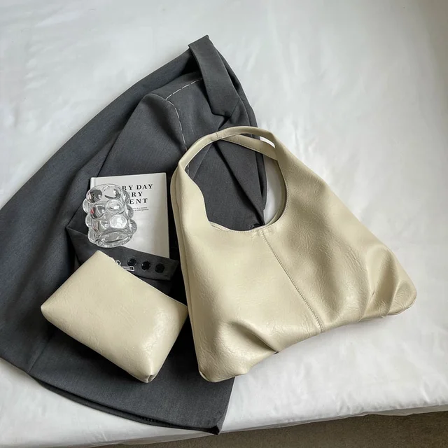 2024 neue 2 Set Tote Damen Tasche große Kapazität Umhängetaschen schwarze weiche Leder handtasche und Geldbörse weibliche Shopping Composite-Tasche