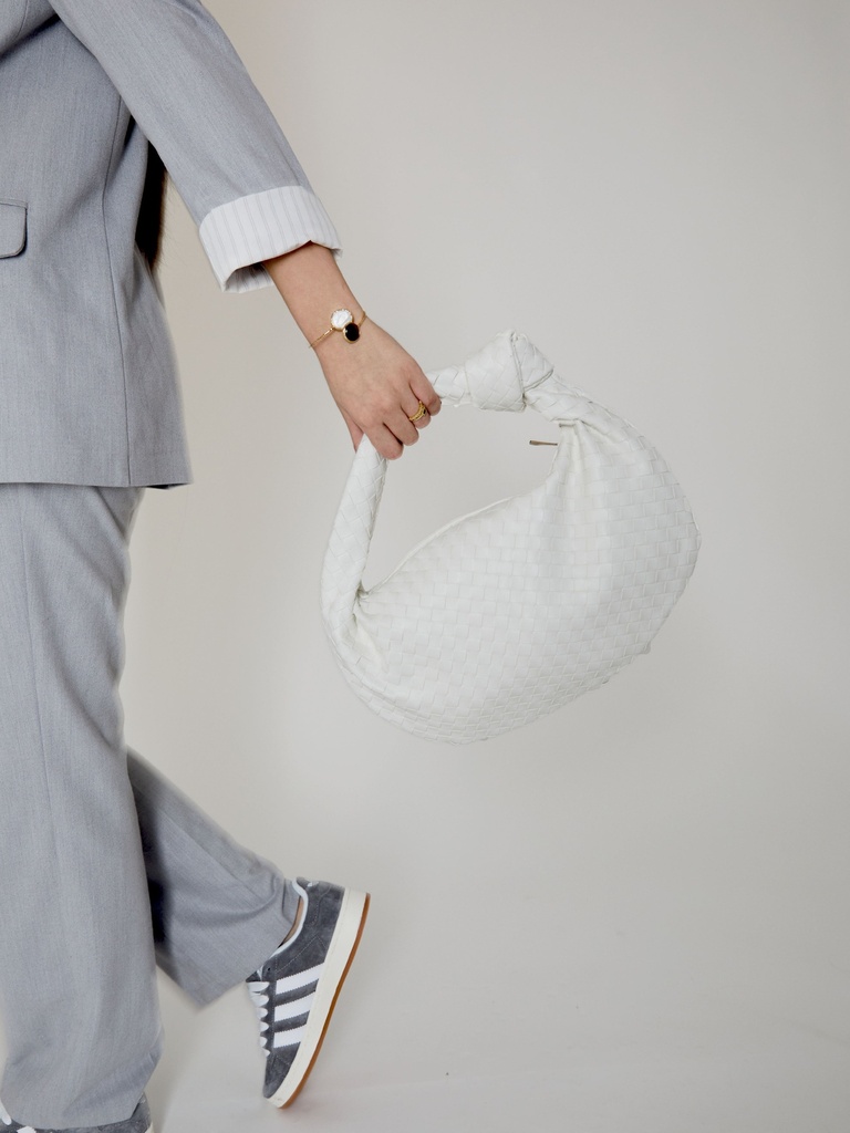Medium Everyday Leather Bag  White
