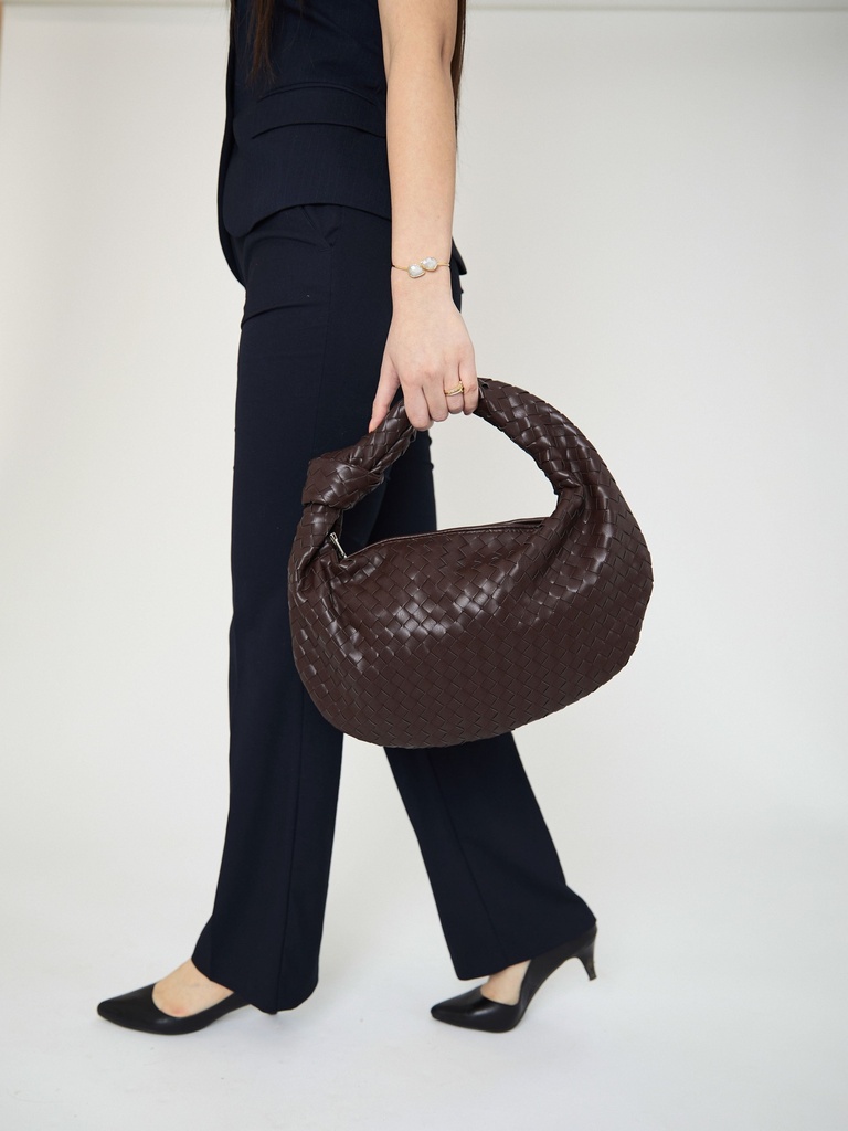 Medium Everyday Leather Bag  Dark Brown