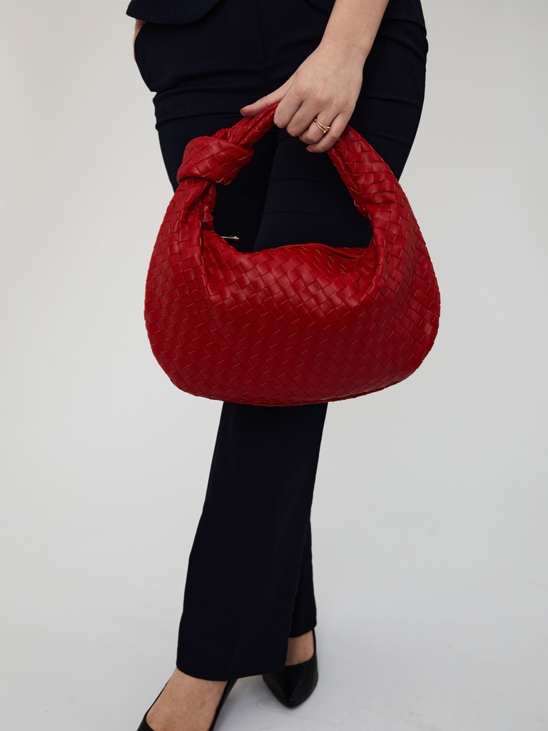 Medium Everyday Leather Bag  Cherry Red