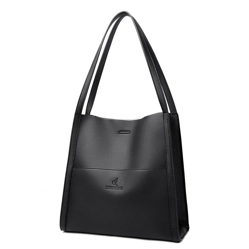 Luxury Designer Women's Tote Bucket Handbag 2023 New Trend Women's Soft Leather Shoulder Bag Women's Simple Large Handbag