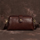 Retro Handmade Soft Mouth Gold Bag Doctor's Bag Clip Bag Leisure Mini Crossbody Small Bag