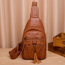 Women's bag women's crossbody new Korean version trendy and fashionable soft leather texture portable and large capacity