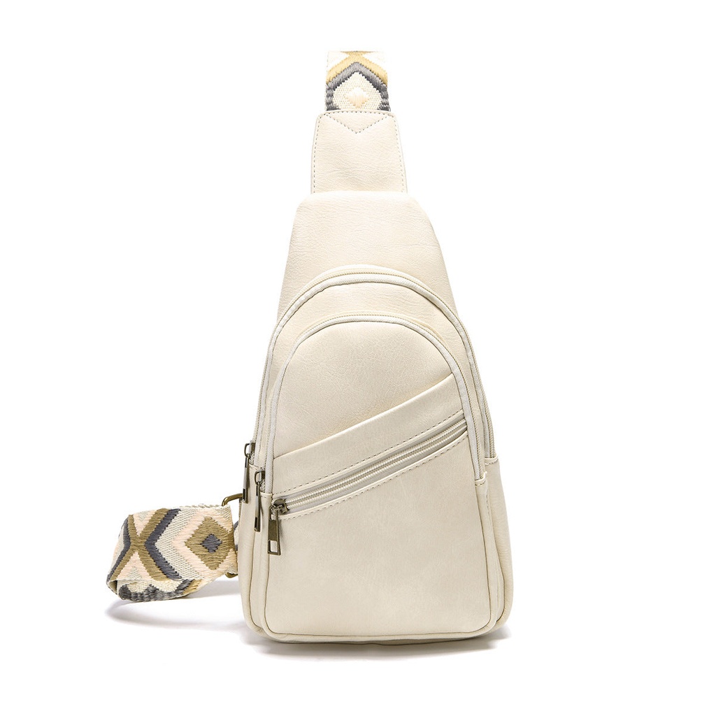 Retro Leisure Fashion Chest Bag Solid Women's Crossbody Bag Bohemian Waistpack