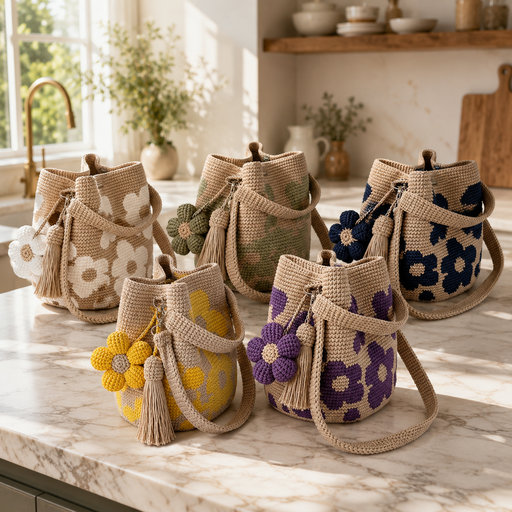 Handmade Crochet Flower Bag