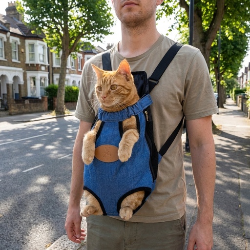 Cat Front Carrier Backpack | Hands-Free | Polyester Cotton Sling Bag