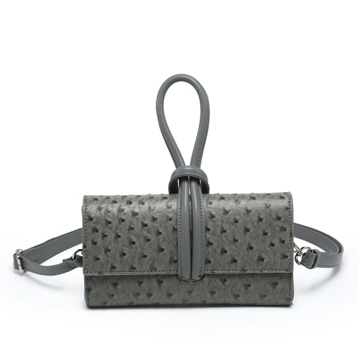 Small Square Crossbody Bag – Luxury Ostrich Pattern Handbag for Everyday Elegance