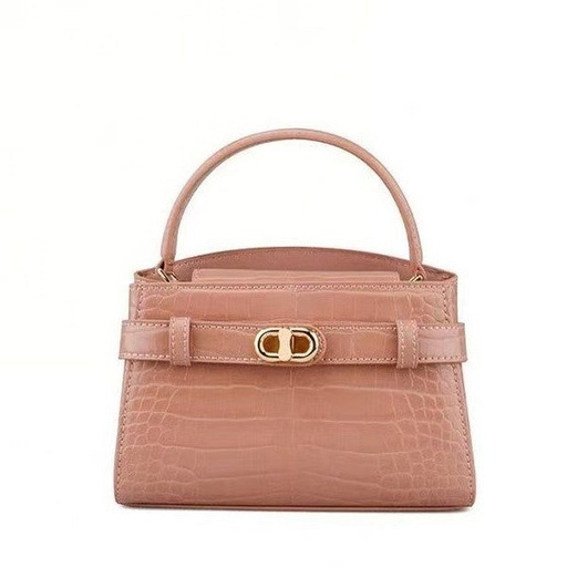 Advanced crocodile pattern lock buckle small square bag, fashionable and versatile metal