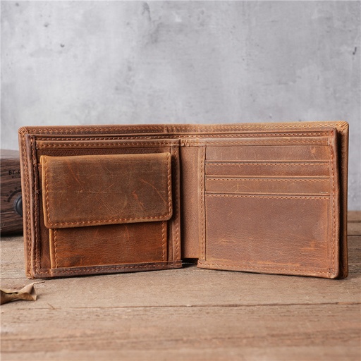 European and American retro men's genuine leather wallet