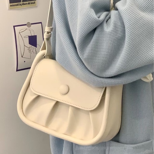 Price 4.19 USD, Weight 420g Women's Small Square Pleated All-match Shoulder Messenger Bag