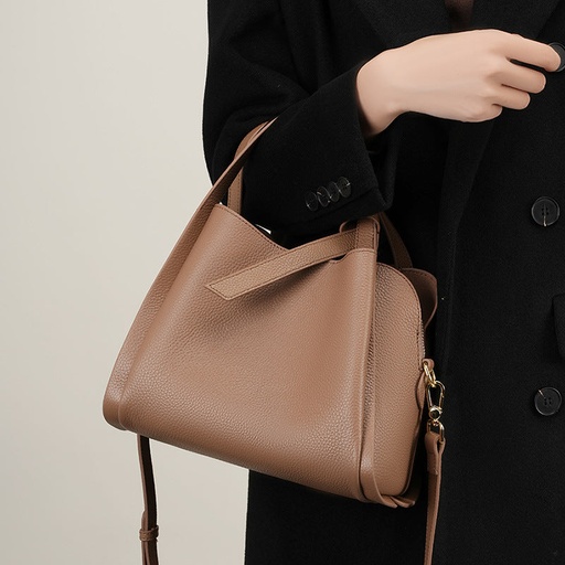 Price 22.39 USD, Weight 1020g Genuine Leather Portable Cross Body Bucket Bag Women