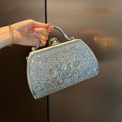 Price 13.10 USD, Weight 540g Alloy Rhinestone Carved Banquet Bag Women