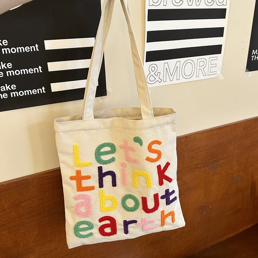 price 3.02usd weight 230g  Letter Large Capacity Versatile Canvas Bag For Women